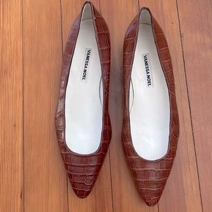 Vanessa Noel pointed flats, Size 7, Mahogany